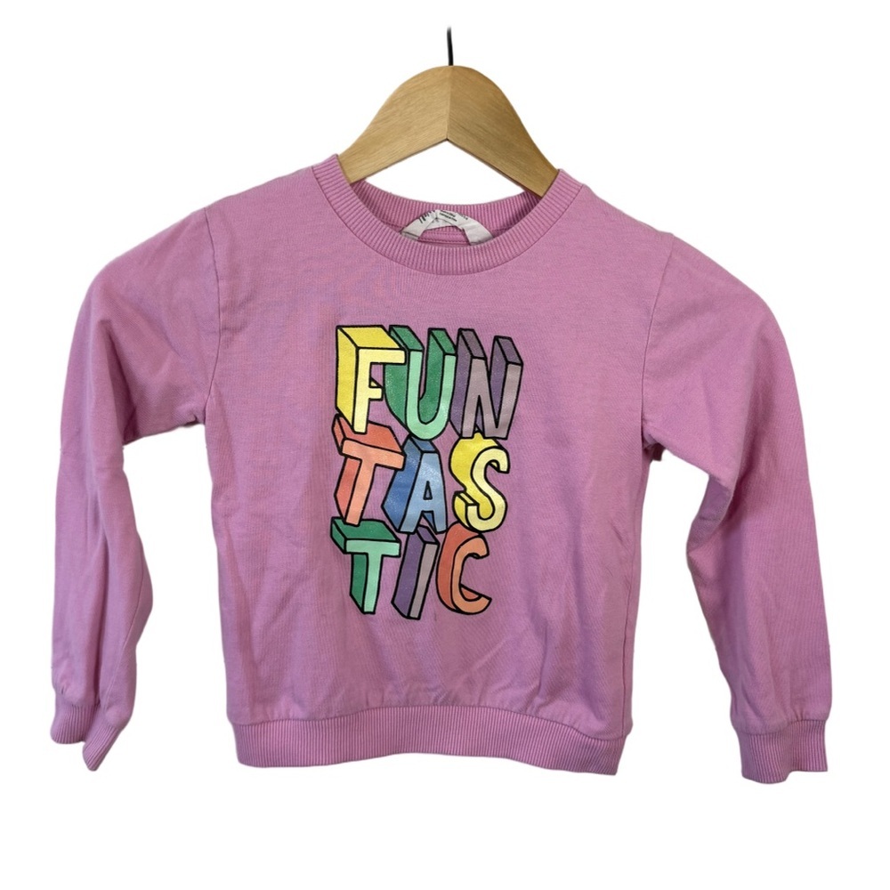 H&M Girls Pink Fun-tastic Graphic Sweatshirt Size 4-6Y